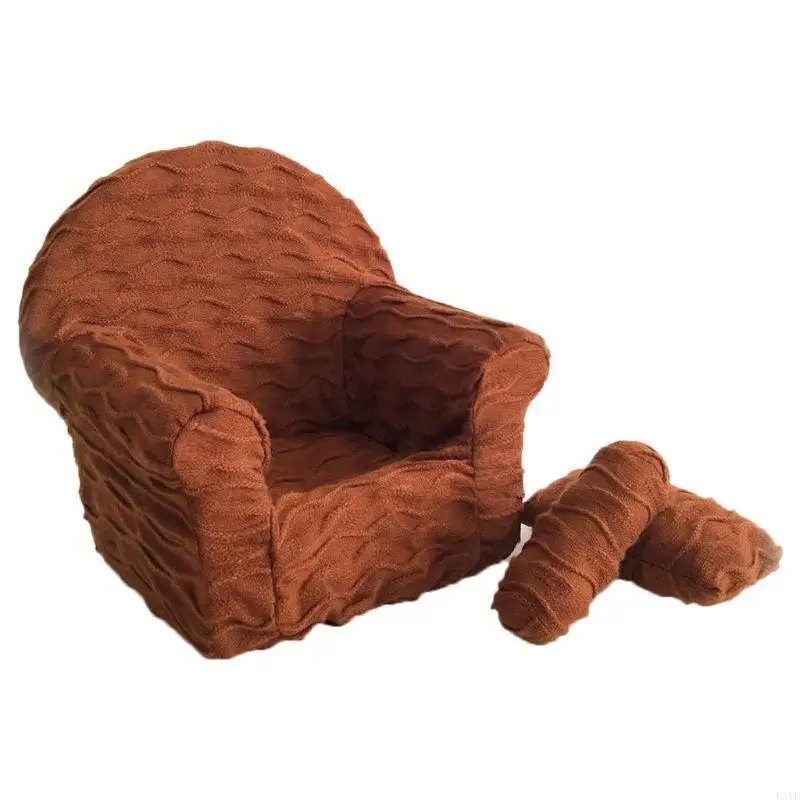 L5YF 3 Pcs Newborn Photography Props Baby Posing Sofa Pillow Set Infant Photo Chair Decoration Fotografia Accessory