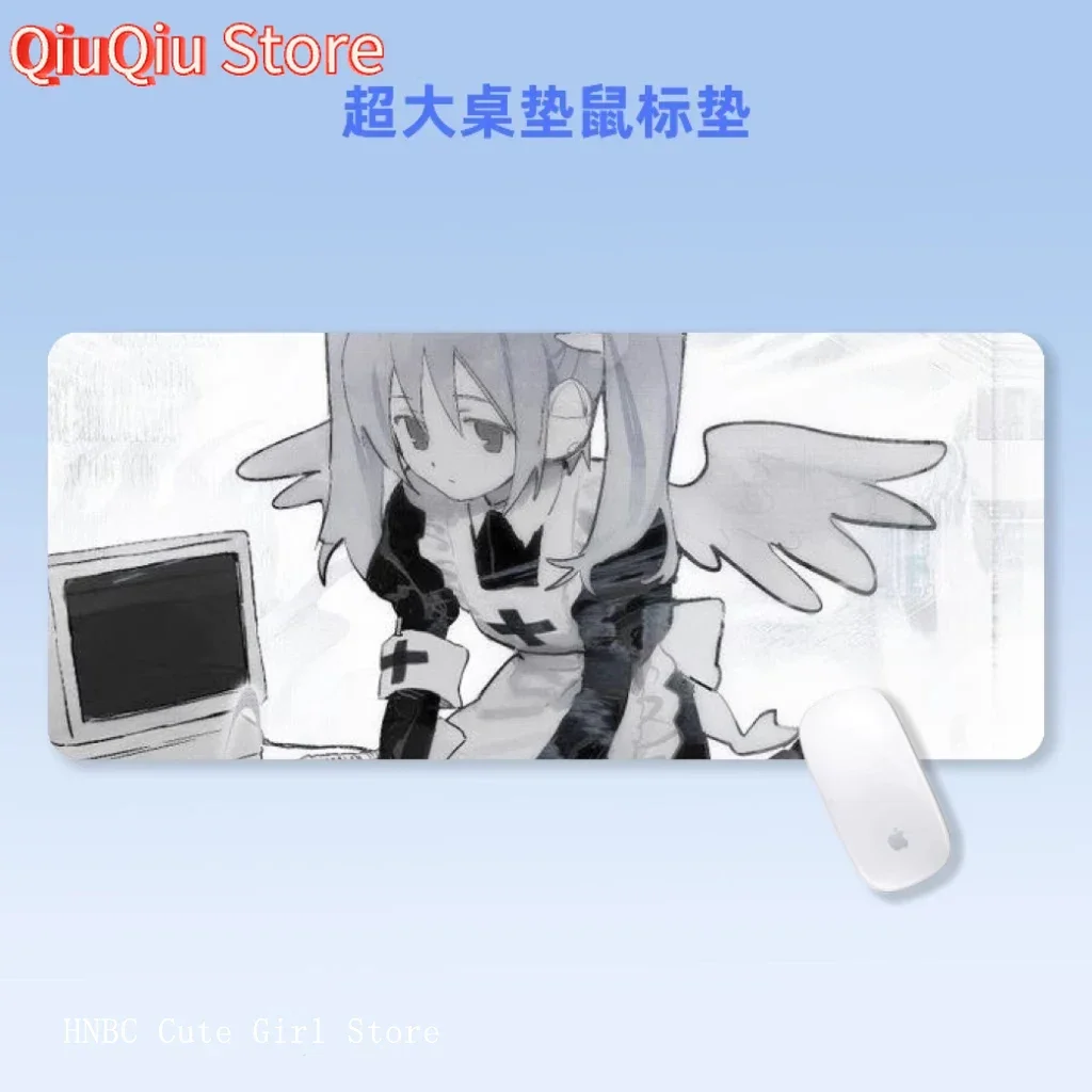

Коврик для мыши Angel Girl Kawaii Небесный дизайн с розовыми сердечками Нескользящий резиновый настольный коврик для игрового декора спальни и любителей аниме