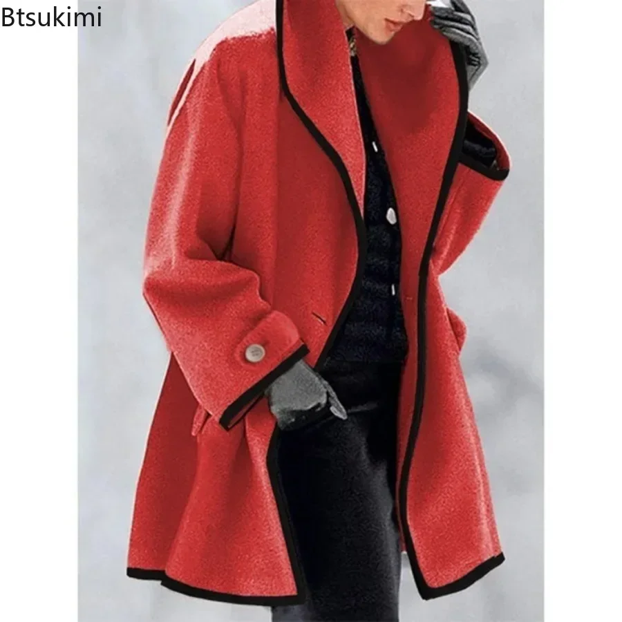 2024 Women\'s Down Jacket Autumn Winter Women Wool Coat Trench Jacket Ladies Warm Slim Long Overcoat Fashion Loose Jacket S-5XL