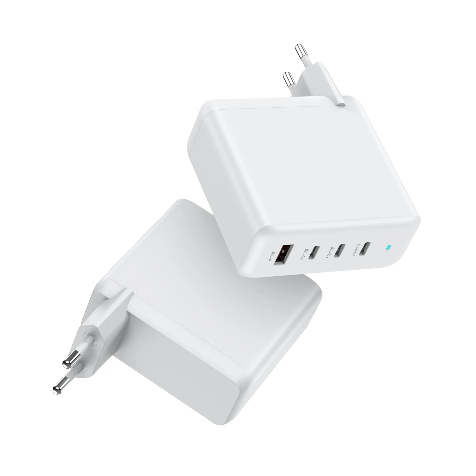 100W GaN Charger Block, 3USB‑C+1USB‑A Multiport PD3.0 Fast Charger, PPS Support, Multi‑Device Charging Station for Laptop Phone