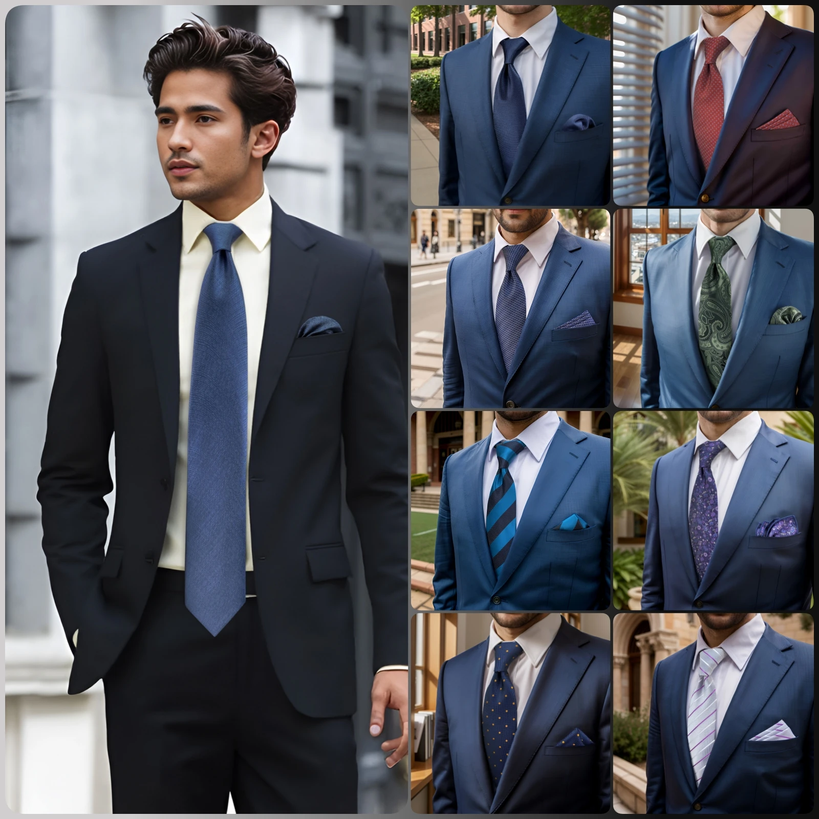 Men Neckties Pocket Square Set Tie Hanky Set Blue Navy Grey Dark Green Extra Long 160cm Wedding Gift Neckwear Dropshipping