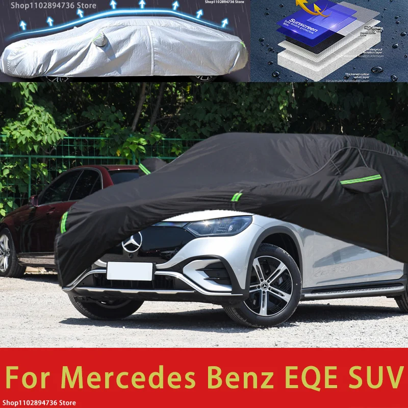 

For Mercedes benz EQE SUV Fit Outdoor Protection Car Covers Snow Cover Sunshade Waterproof Dustproof Exterior black car cover