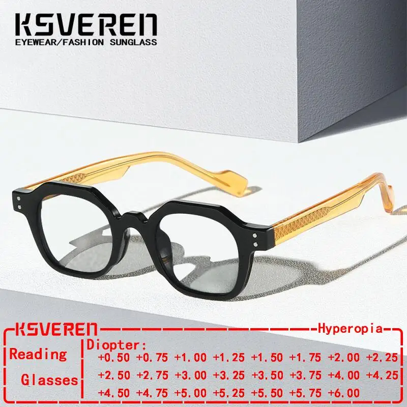 

TR90 Polygon Anti Blue Light Reading Glasses Men Retro Presbyopic Eyewear Clear Lens Women Prescription Optical Eyeglasses
