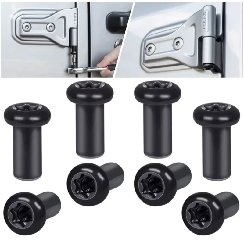 8 PCS Door Hinge Nuts for Jeep Wrangler JL JLU Sport Sahara Freedom Rubicon Unlimited Gladiator JT 2-Door 4-Door 2018-2025
