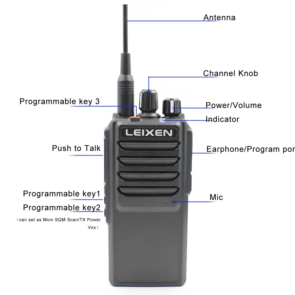 LEIXEN Radio NOTE UHF 400-480MHz 25W Transmit Ham Long Distance Walkie Talkie 4000mAh Li-ion Battery