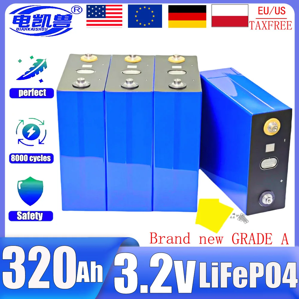 

3.2V 320AH Rechargeable BatteryDIY 12V 24V 48V LIFEPO4 Battery Travel Solar RV Golf Camping Battery Tax Free