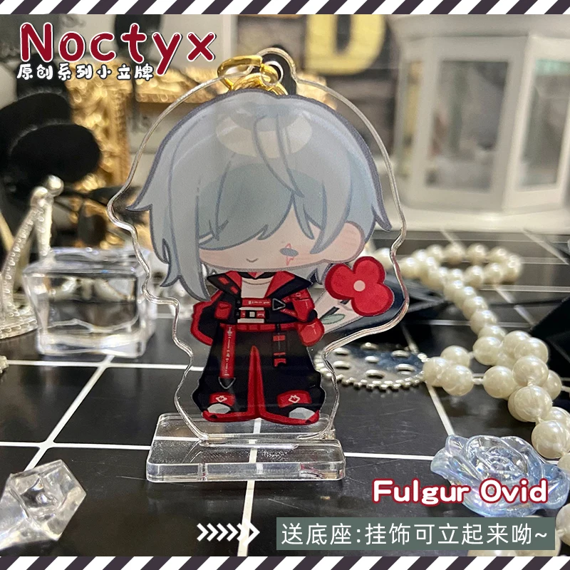 Anime Game VTuber Noctyx Fulgur Ovid Yugo Violeta Cute Acrylic Stand Model Cartoon Keychain Pendant Cosplay Keyring Decor