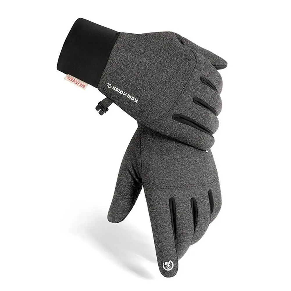 1 par de luvas de inverno ao ar livre à prova dwaterproof água quente tela de toque antiderrapante para caminhadas ciclismo