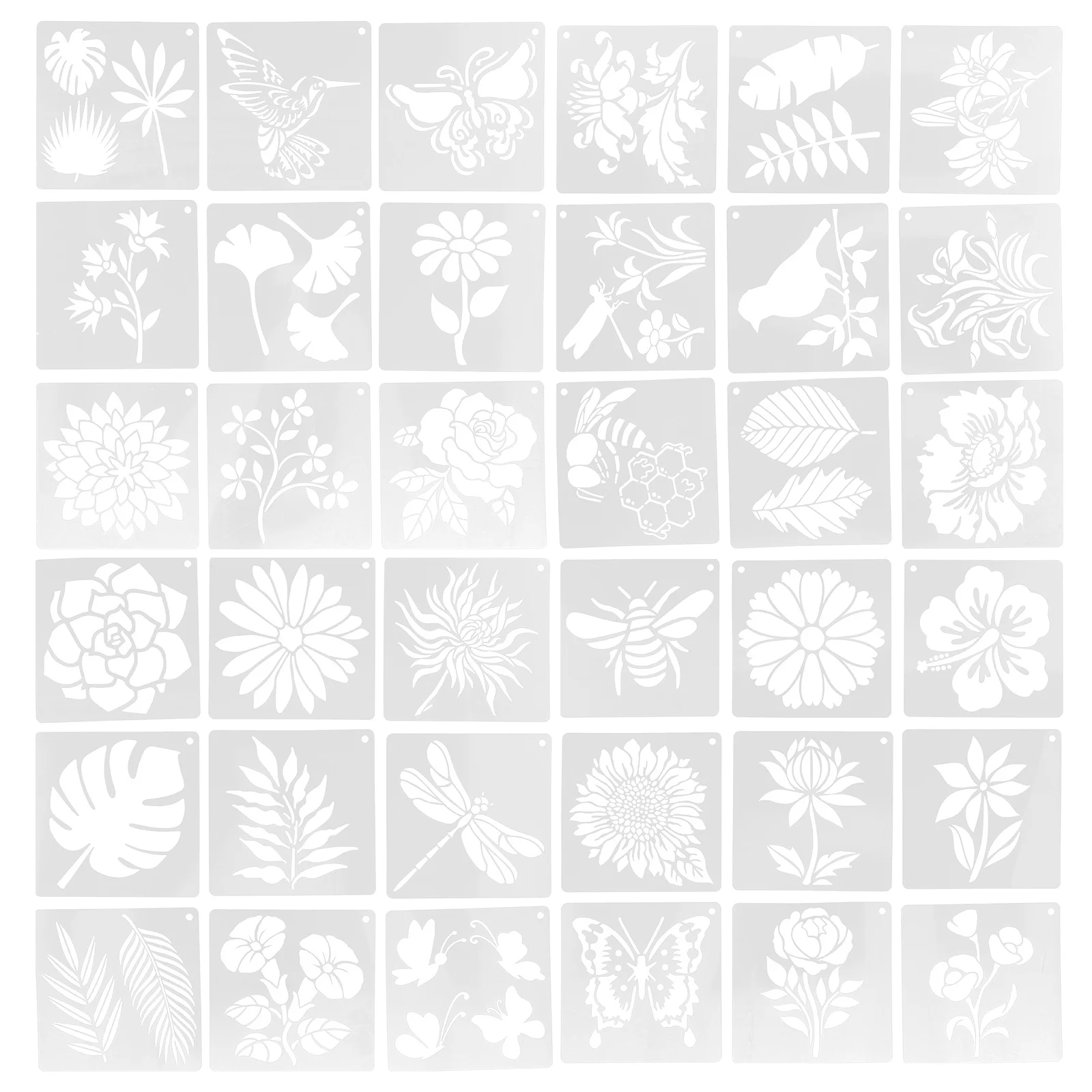 

Flower Painting Stencils Wildflower Hollow Leaves Wall Stencil Reusable Spring DIY Drawing Template Canvas Wood Craft