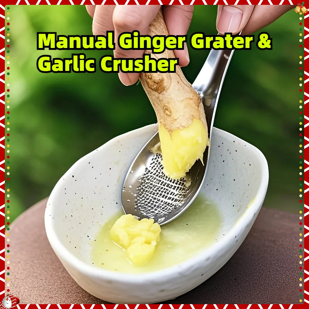 Cuchara rallador de jengibre 2 en 1, trituradora de ajo Manual, dispositivo de cocina sin carga para una preparación rápida, fácil de limpiar y usar, superventas de 2025