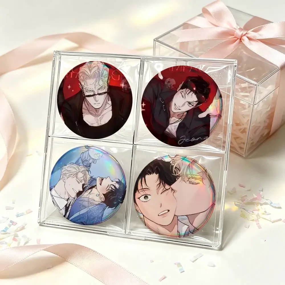 Korean BL Manhwa Roses And Champagne Anime Pin Handmade Brooch For Clothes Cartoon Badge Backpack Decoration Jewelry Accessories