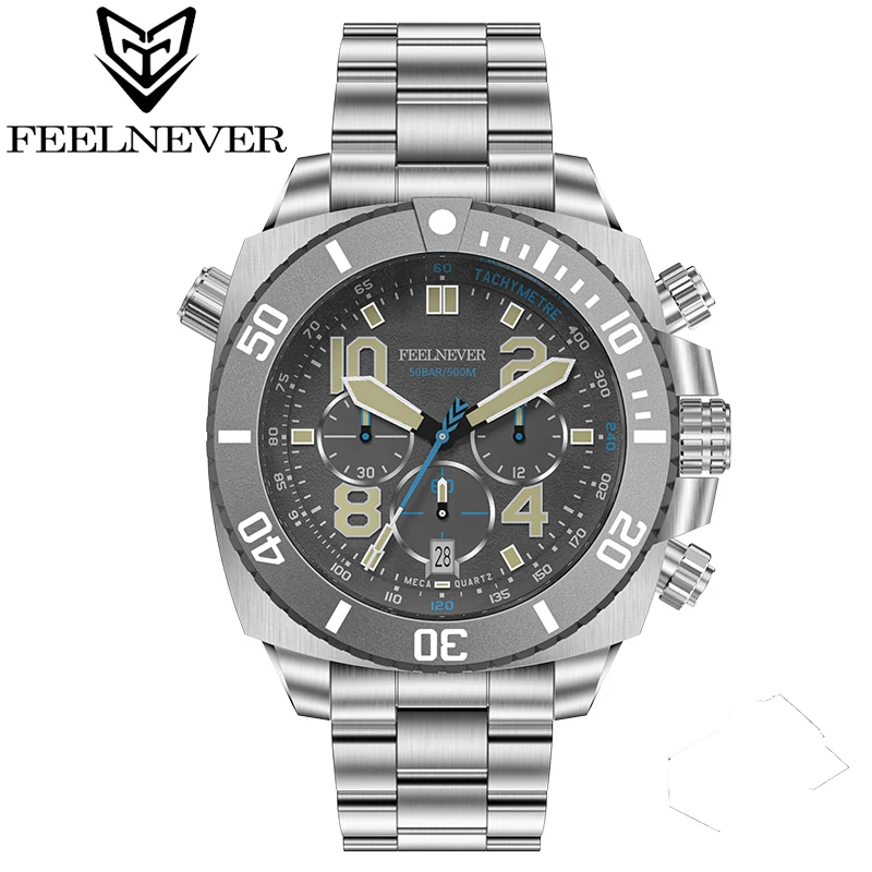 

FEELNEVER New Big Dial Vintage Diver Watch NH35 Automatic Mechanical Men Wristwatches Sapphire Luminous 50Bar Waterproof FN1801