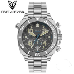 FEELNEVER New Big Dial Vintage Diver Watch NH35 Automatic Mechanical Men Wristwatches Sapphire Luminous 50Bar Waterproof FN1801