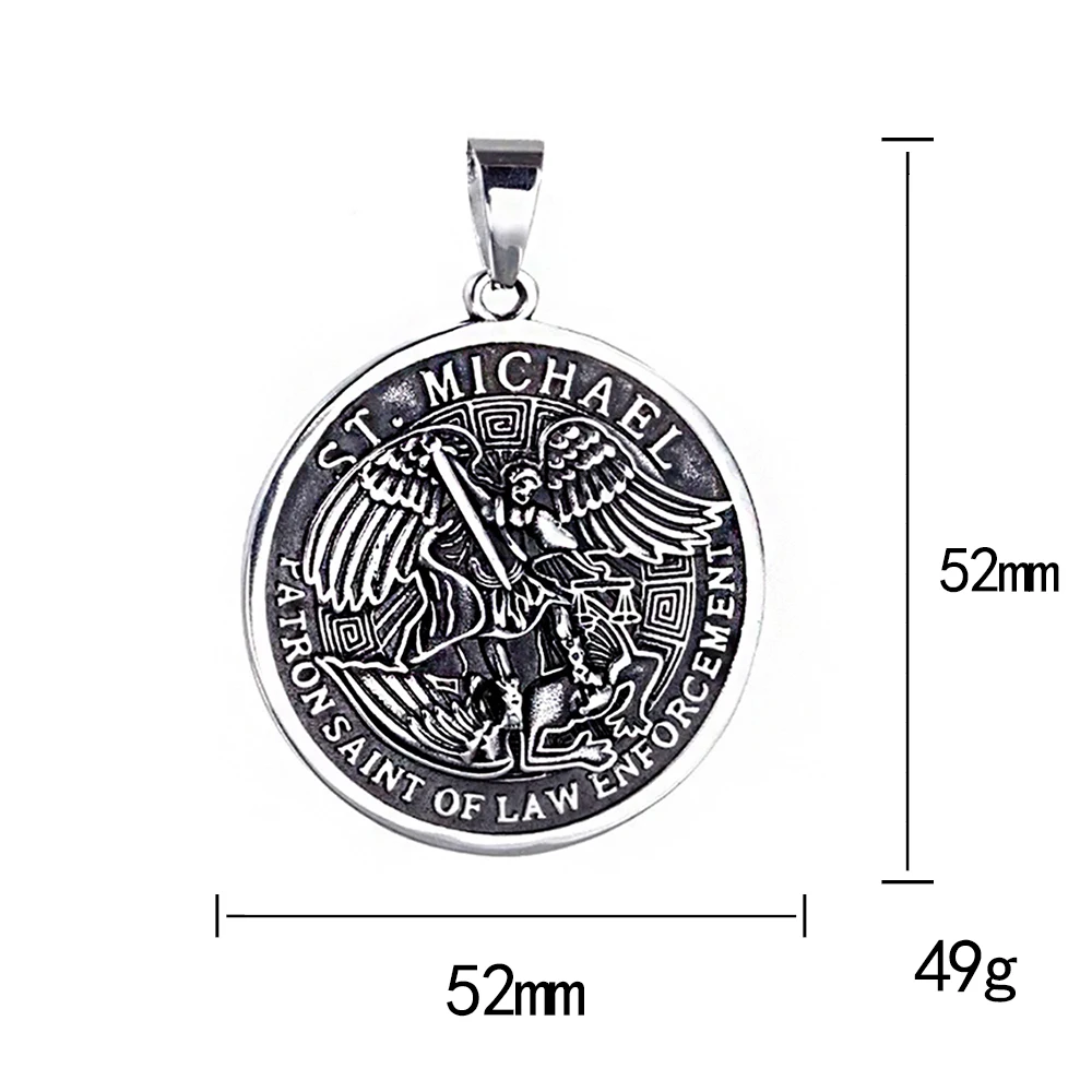 الفولاذ المقاوم للصدأ تميمة قلادة للرجال ، فاسق ، Vintage ، الملائكة ، مايكل ، والأزياء ، وحجم كبير ، والمجوهرات هدية ، انخفاض الشحن