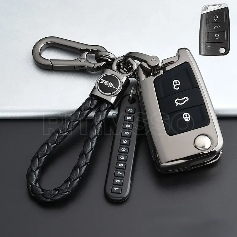 

Чехол для автомобильного ключа из цинкового сплава для VW Volkswagen Golf 7 MK7 Tiguan MK2 для SEAT Ateca Leon FR 2 Ibiza для Skoda Octavia A7