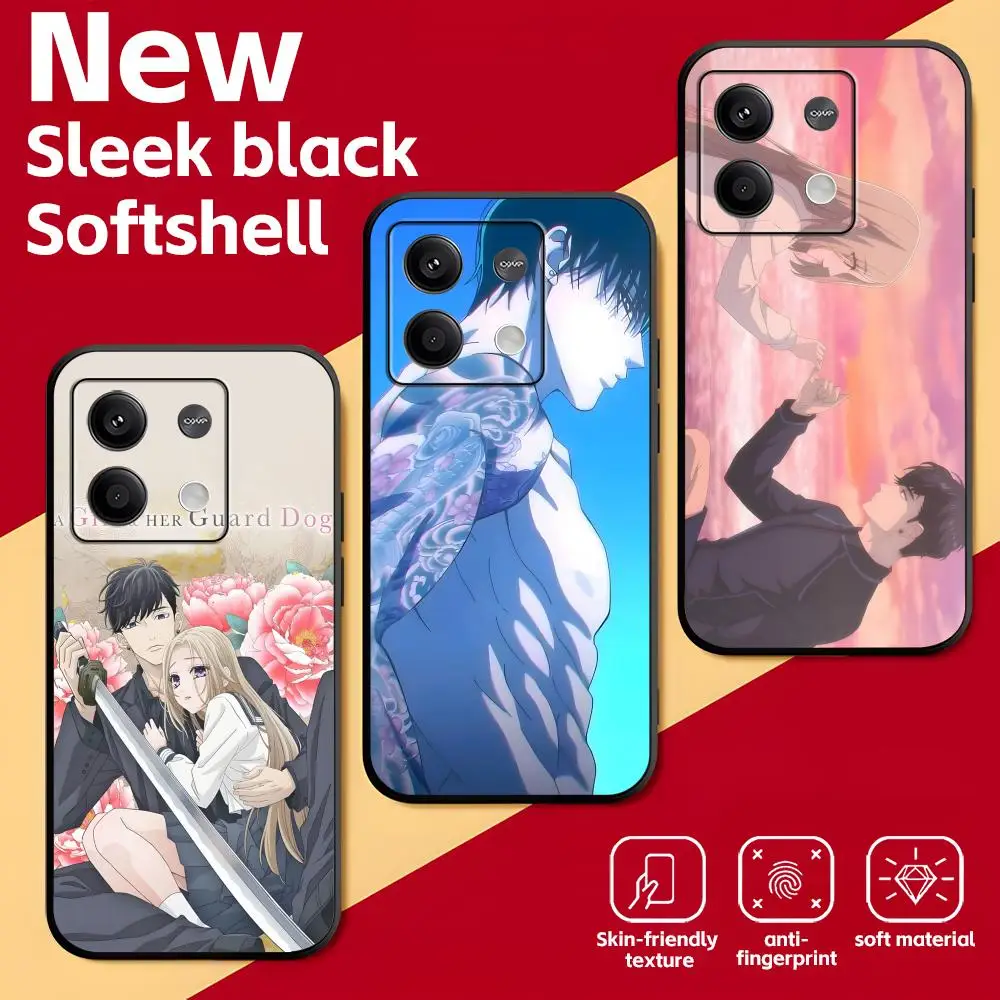 Чехол для телефона A Girl & Her Guard Dog, мягкий черный чехол для телефона Redmi Note 11 12 13 14 Pro Plus S 5G 14C A3