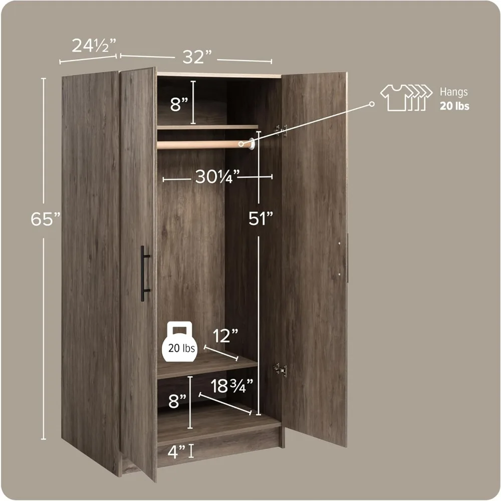 Armoire de Rangement avec Étagères, 32 Pouces