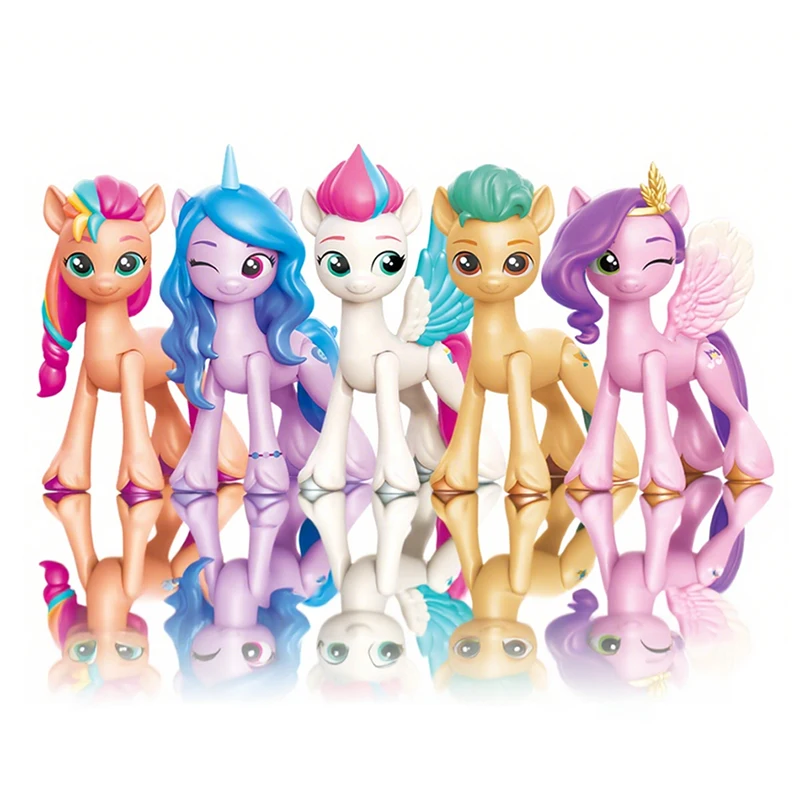 

Miniso My Little Pony Set Action Figure Toys Sunny Pipp Dolls Cartoon Rainbow Unicorn Figurines DIY Toy Girls Christmas Gifts