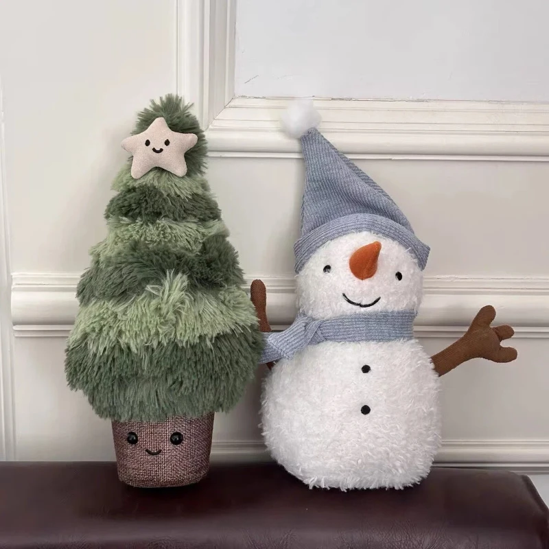 In Stock Christmas Tree Pillow Plush Toy Snowman Cushion Christmas Decoration Christmas Gift Birthday Gift New Year Party Gift