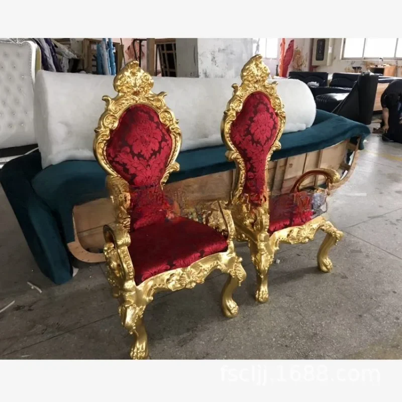 Customized factory direct sales European armchair Princess chair Hotel clubhouse decorative chair High back chair Wedding banque