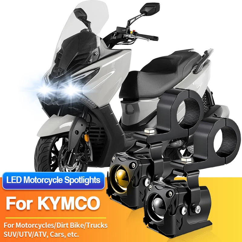 

1/2PCS LED Motorcycles Headlight Dual Color Spotlight Truck Car SUV ATV for KYMCO MXU 270i Euro/MXU 300R 700i Euro/Mongoose 70S