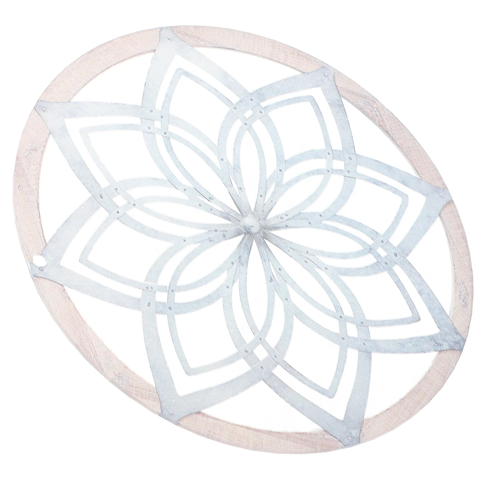 

Farmhouse Wall Hanging Decor Rhombus Pattern Acrylic Rustic Round Wall Decoration for Garden and Living Room