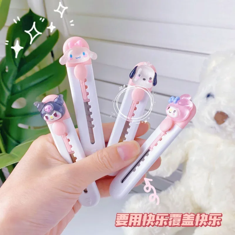 Cartoon Portable Utility Knife Mini Stretch Paper Cutter Box Opener Letter Opener Office School Stationery Supplies