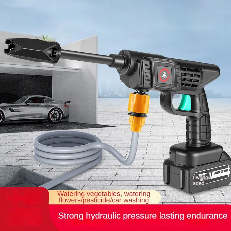 Portable Wireless Lithium-Ion Car Wash Machine Household High-Pressure Car Wash Water Gun High-Power