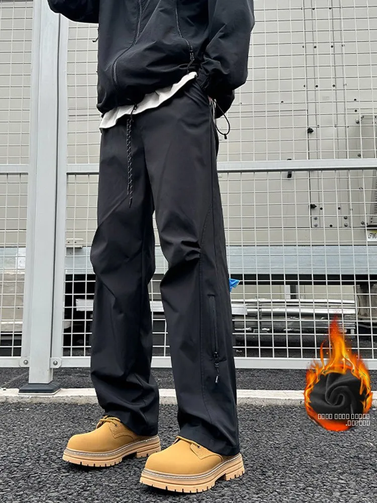 

Мужские зимние утепленные водонепроницаемые лыжные брюки свободного кроя, повседневные, износостойкие, уличные, модные, брендовые