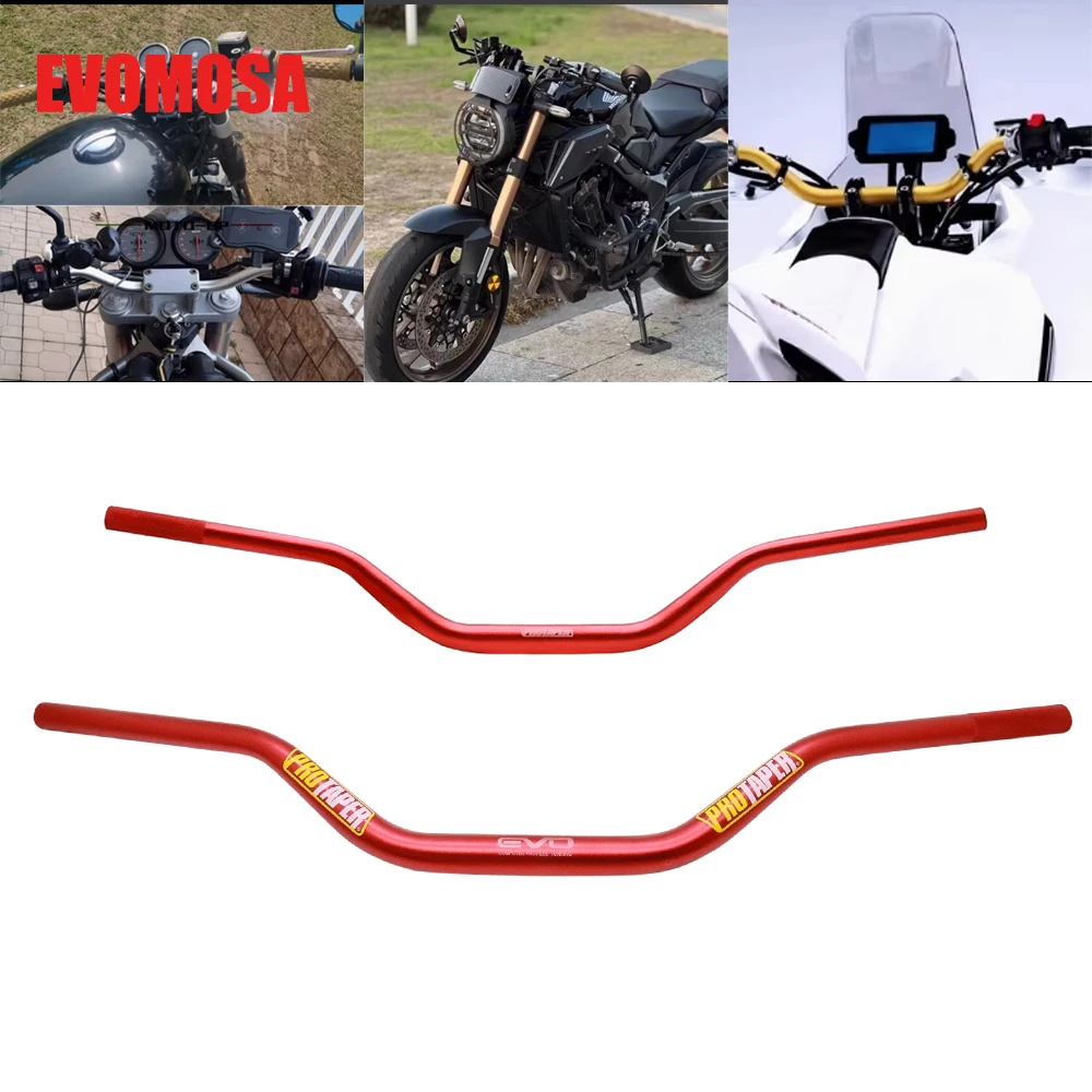22MM Motorcycle 1-1/8' Fat Bar Handlebar Aluminum Alloy For KTM HONDA KAWASAKI SUZUKI YAMAHA Universal Racing Dirt Pit Bike