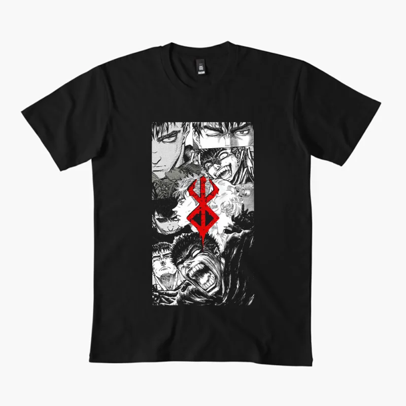

0325 Guts Berserk Japanese Anime Gift t shirt 100% cotton print clothing Swordsman Manga Graphic Tee Y2K clothes Large size Tops