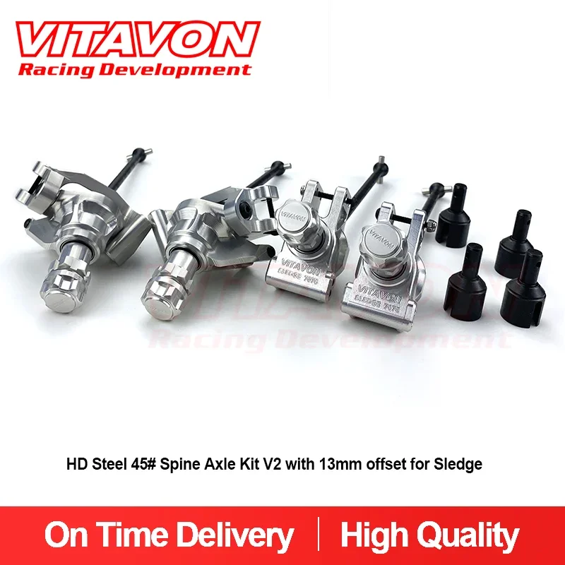 

VITAVON V2 CNC Alu#7075 HD 45# Steel Spline Axle Kit for Traxxas Sledge with +13mm offset