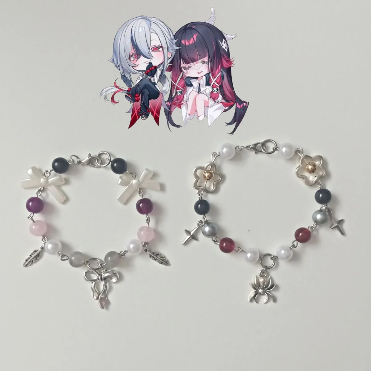 Arlecchino and Columbina bracelets made by me Handmade Y2K jewelry