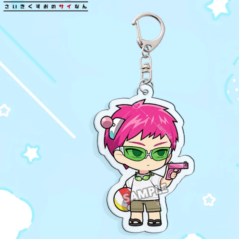Anime The Disastrous Life of Saiki K.  Kusuo Saiki Q-Style Acrylic Pendant Keychains Bag Decorations Fans Gifts