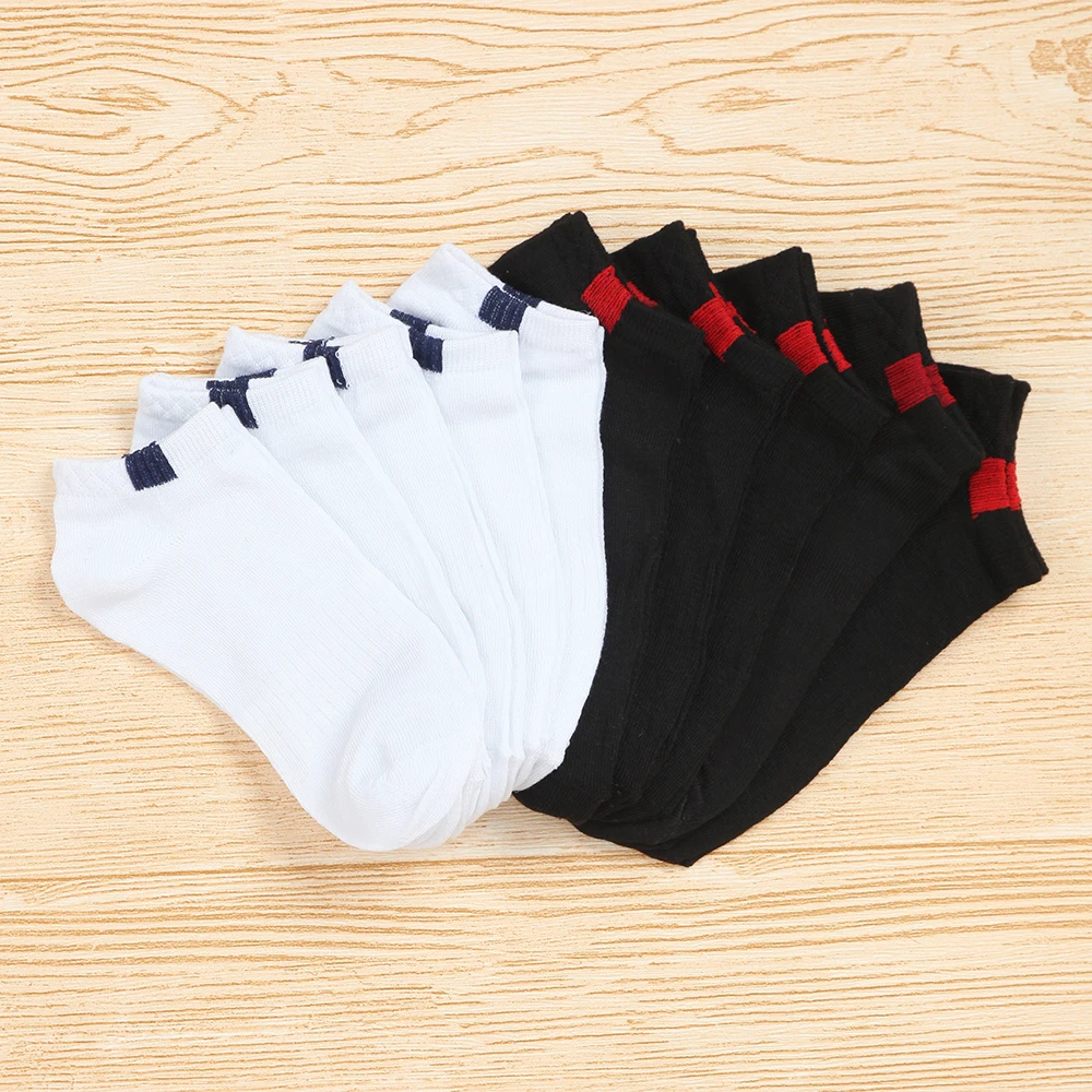 

10 пар дышащих носков для мужчин и женщин, однотонные спортивные короткие носки, летние носки для велоспорта, бега и фитнеса (белые и черные)