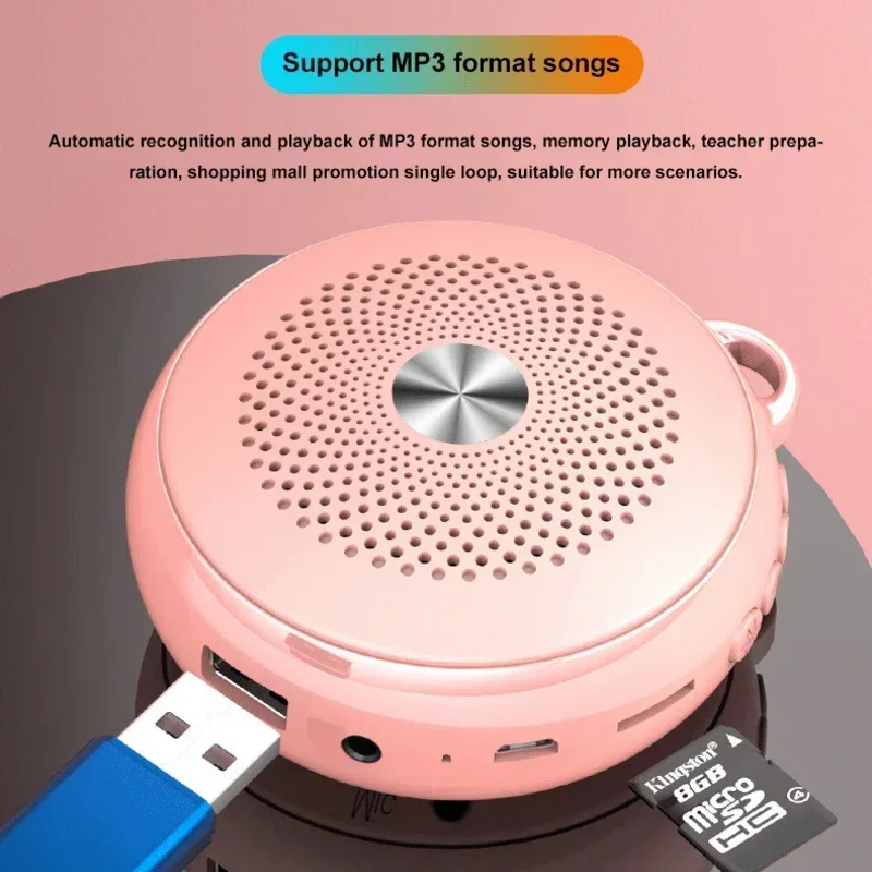 

Mini Portable Megaphone High Power Voice Amplifier Wireless Multifunctional Personal Display Speaker with Microphone for Teacher