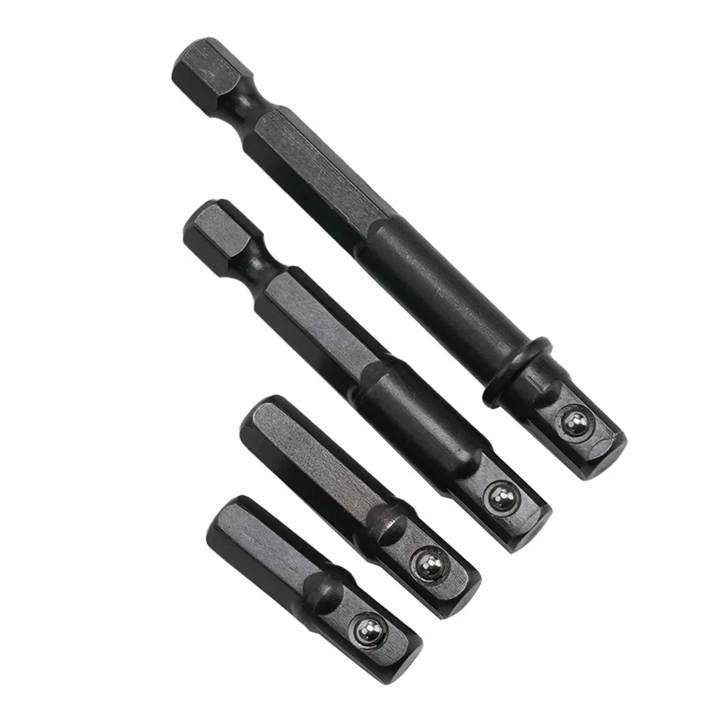 1/4inch Drill Socket Adapter For Driver Hexagonal Shank To Square Drill Bits Extension Rod Socket Extension Power Tools