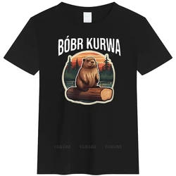 Bober Kurwa Bobr T Shirt Retro Funny Meme Trend Graphic T-shirt Soft summer Unisex Cotton new brand Tee Tops EU Size