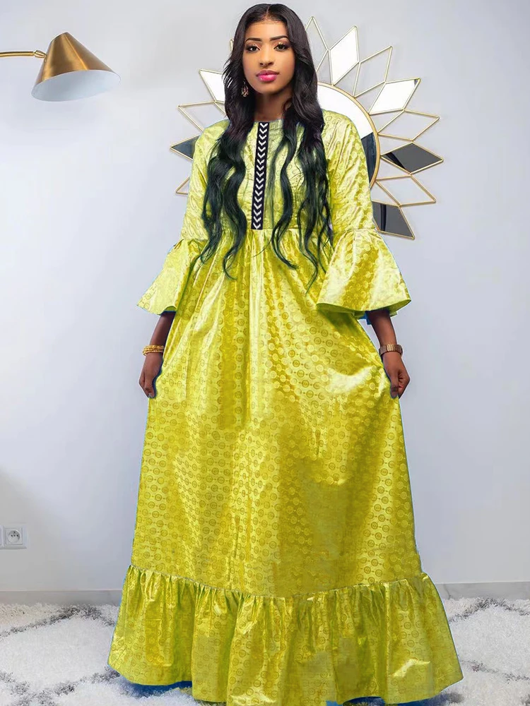 Stylish Bazin Long Dress Perfect for Parties, Dance Events, Birthdays, and Daily Wear - African Wedding Party Long Gown