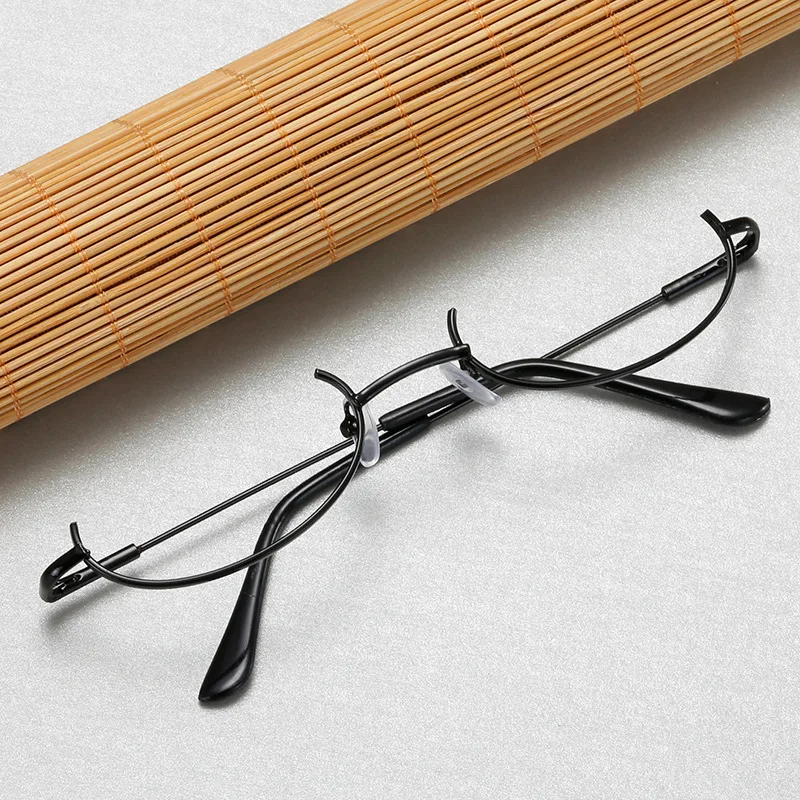 

Half Frames Glasses Party Eyewear Without Lenses Glasses Spectacles Metal Eyeglasses Decoration Vintage Oval Solid Color