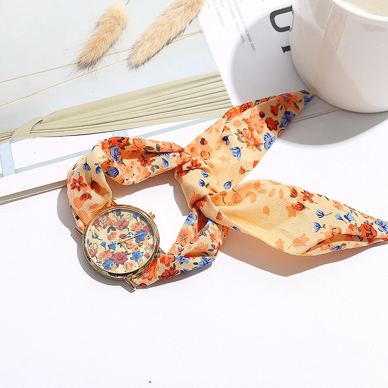 New Ribbon Watch For Women Floral Folk-Custom Quartz Ladies Watches Fashion Printing Woman's Wristwatch Gift relogio feminino