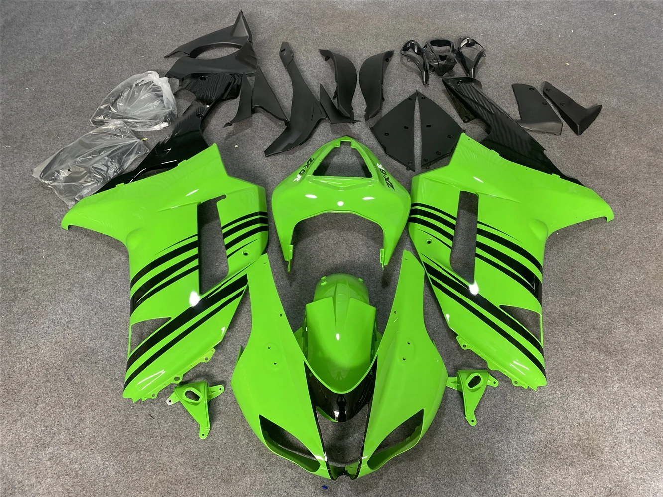 

New ABS Motorcycle Fairing kit Fit For ZX6R 636 ZX-6R 2007 2008 07 08 Bodywork Set Black Green