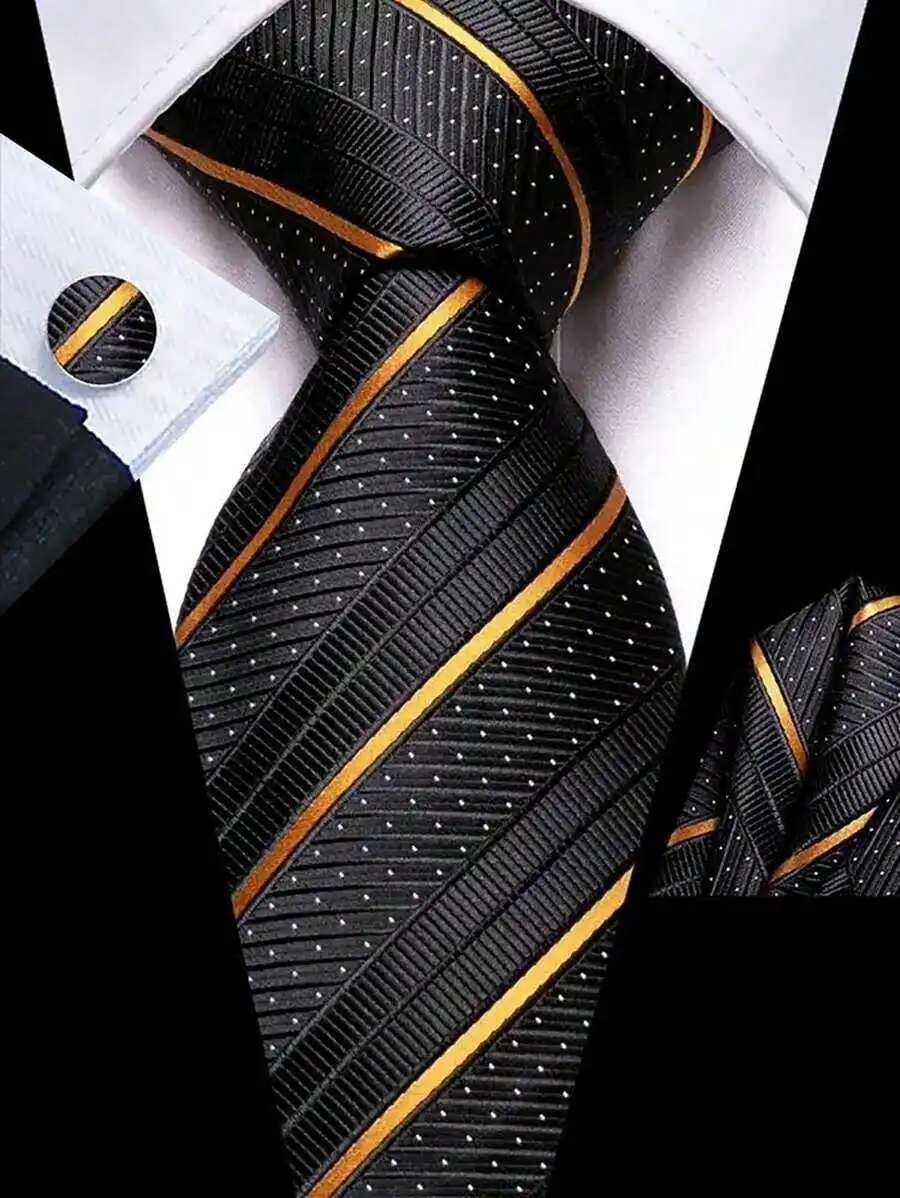 

Men Neck Tie Set With Cufflinks For Business Formal Party