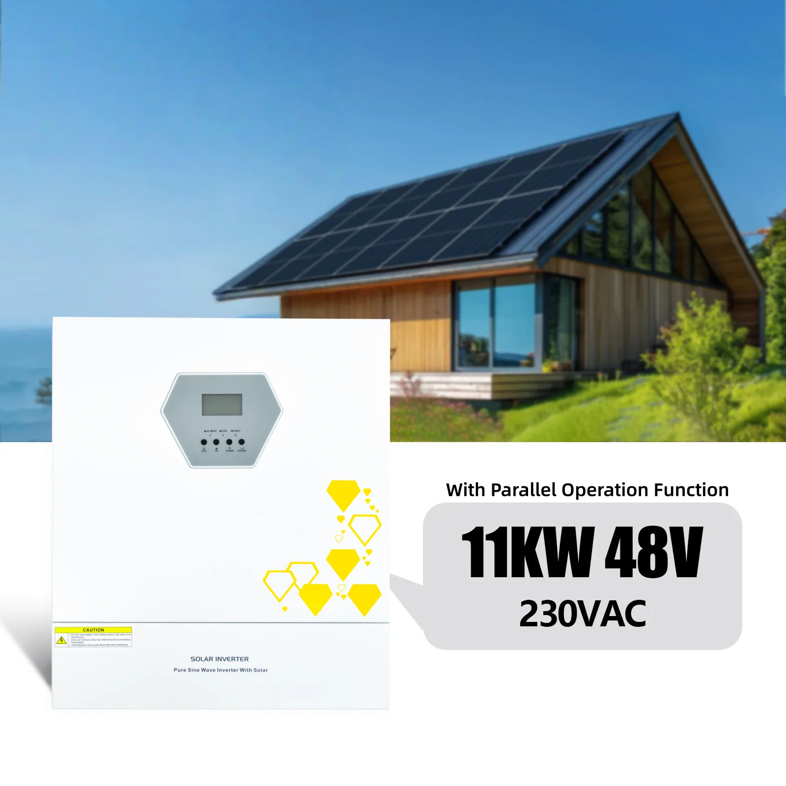 

【Hot】Solar Inverter 48V 12KVA Hybrid Manufacturer 11KW Off Grid Dual MPPT Parallel Hybride Converter Pure Sine Wave Power Invert