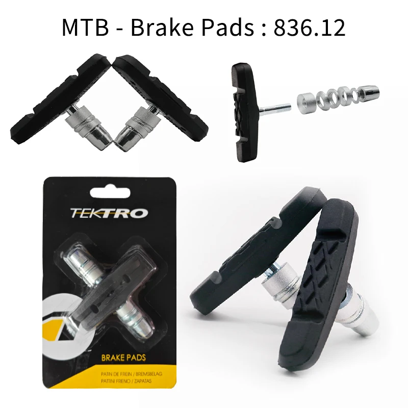 TEKTRO 836.12 P473 P477 Bicycle Brake Pads MTB Road Bicycle Brake Aluminum Wheel Brake Pads Used for Caliper Brakes