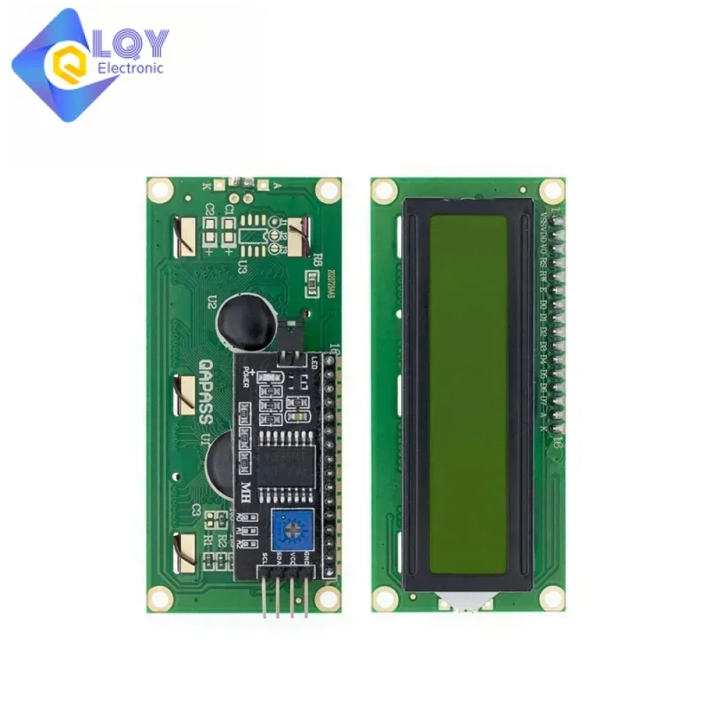 Módulo de Interface de Display LCD para Arduino, Tela Azul, Amarela, Verde, Caracteres 16x2, PCF8574T, PCF8574, IIC, I2C, 16, 5V