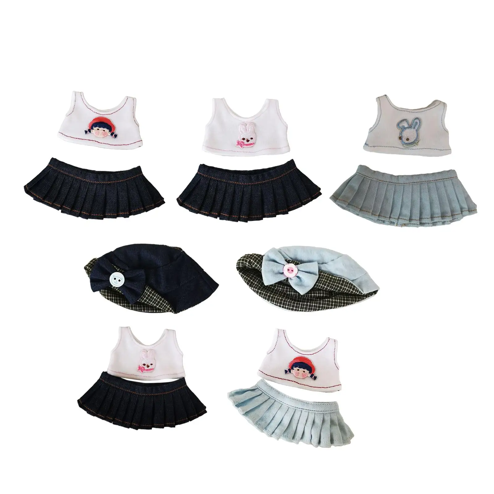 Mini conjunto de roupas de boneca de 6 polegadas, camisetas, fantasias, acessórios de boneca, roupas fofas, roupas de boneca, roupas de boneca diy, brinquedo