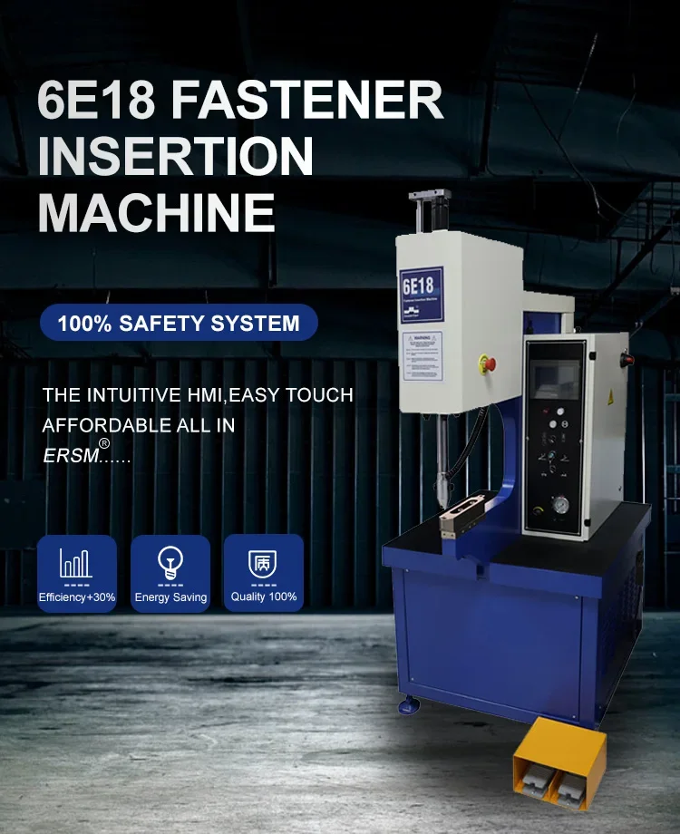 CE Positive Stop Syatem Manual Button Touch Screen Setting 618 6Ton M3-M10 Self-clinching Fastener Insertion Machine