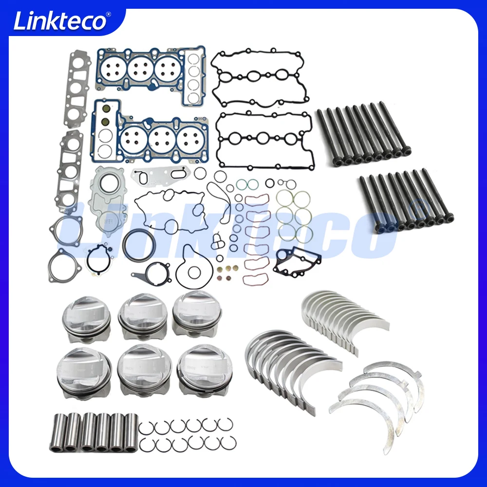 Engine Rebuild kit Head Gasket Piston Ring Bearing Set Fit 3.0 L T V6 For Audi  A4  A5  A6  A7 A8 Q5 Q7 VW Touareg 3.0T 3.0L