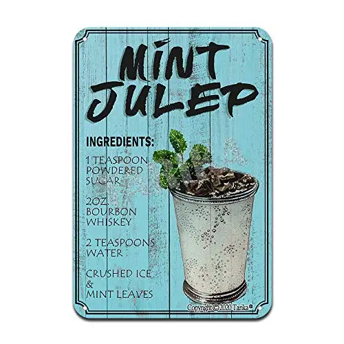 Mint Julep Cocktail Ingredients Iron Poster Painting Tin Sign Vintage Wall Decor for Cafe Bar Pub Home Beer Decoration Crafts